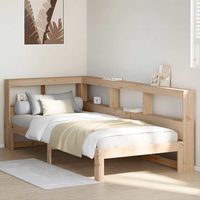 vidaxl cama con estanteria sin colchon madera maciza de pino 75x190 cm