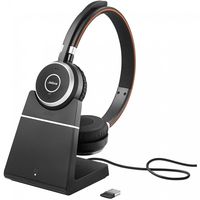 jabra evolve 65 auriculares inalambricos negros  soporte de carga