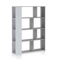 libreria efecto madera acabado alerce blanco cm al174 x l129 x p33