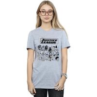 dc comics camiseta manga larga justice league para mujer