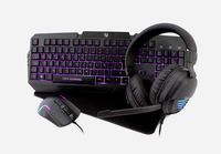 kit teclado  raton  auriculares  alfombrilla deep gaming x-wing 2