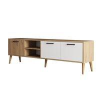 mueble de tv 2 nichos 3 puertas l180 cm blanco