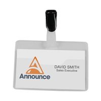 announce security name badge 60x90mm 25 pack