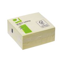 q-connect quick note cube 76 x 76mm yellow ref kf01346