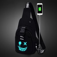 bolso de pecho para hombres bolso mensajero casual bolso de hombro luminoso multifuncional bolso mensajero con puerto de carga usb