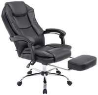 silla de oficina giratoria regulable en simil cuero negro