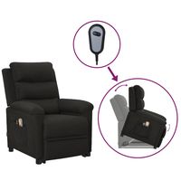 vidaxl sillon de masaje elevable tela negro