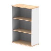 impulse 1200mm bookcase maple and white