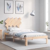 vidaxl estructura de cama con cabecero madera maciza