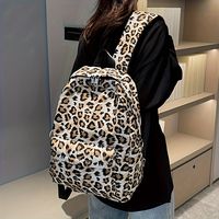 mochila de leopardo para mujeres elegante mochila de viaje estilo vintage y2k ideal para ir al trabajo o la escuela