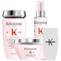 pack genesis cabellos secos - kerastase - bain nutri-fortifiant 250 ml  masque reconstituant 200 ml  defense thermique 150 ml