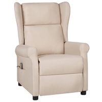 vidaxl sillon de masaje de tela color crema