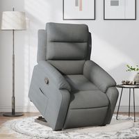 vidaxl sillon reclinable elevable de tela gris oscuro