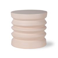 mesa auxiliar con pliegues de ceramica beige