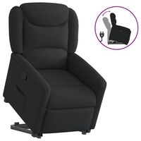 vidaxl sillon reclinable elevable tela negro