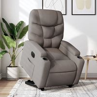 vidaxl sillon electrico reclinable elevable de tela gris taupe