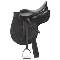 kerbl silla de montar poni de cuero negro 32196