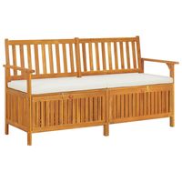 vidaxl banco de almacenaje con cojin madera maciza de acacia 148 cm