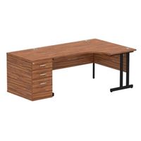 impulse 1600 r crescent desk walnut black cantilever 800 desk high ped