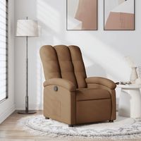 vidaxl sillon reclinable de tela marron