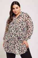 yours london camisa larga negra estampado animal rosa mujer curvy y tallas grandes yours london