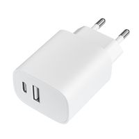 leotec cargador de pared doble usb-c pdusb 20 20w blanco