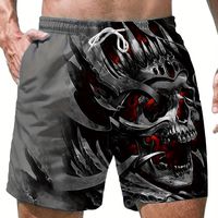 pantalones cortos con estampado de calaveras para hombre con bolsillos comodos y transpirables con cintura elastica y cordon para actividades al aire libre