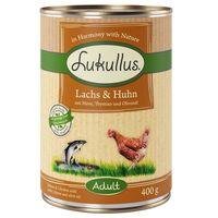 lukullus saver pack 24 x 400g - salmon  chicken