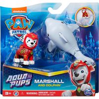 paw patrol marshall y delfin aqua pups