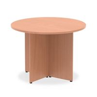 impulse 1000mm round table beech top arrowhead leg