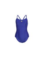 banador de natacion arena solid swimsuit mujer neon blue