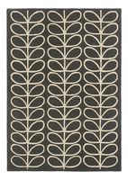 alfombra marron de lana orla kiely hojas negra 25 250 x 350cm