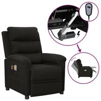 vidaxl sillon de masaje electrico tela negro