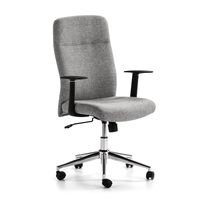 sillon de oficina elevable y reclinable tapizado con tela gris claro