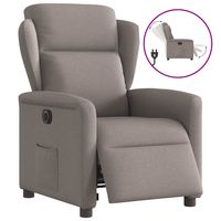 vidaxl sillon reclinable electrico tela gris taupe