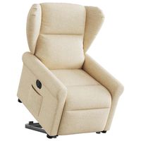 vidaxl sillon electrico reclinable elevable de tela color crema