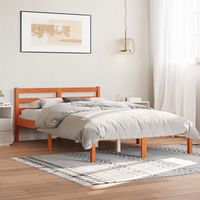 vidaxl cama sin colchon madera maciza pino marron cera 150x200 cm