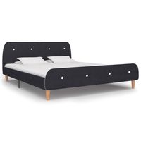 vidaxl estructura de cama sin colchon tela gris oscuro 150x200 cm