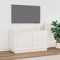 vidaxl mueble para tv madera contrachapada blanco brillo 80x35x45 cm