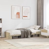 vidaxl estructura de cama sin colchon madera roble sonoma 75x190 cm