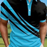 camisa de verano para hombre con cuello manga corta y bloques de color ideal para actividades al aire libre golf y tenis