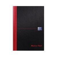 black n red casebound hardback notebook 192 pages a5 5 pack