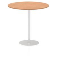 italia 1200mm poseur round table oak top 1145mm high leg