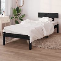 vidaxl estructura de cama individual pequena sin colchon madera negro