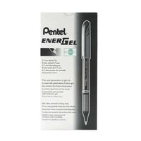 pentel energel  metal tip rollerball pen 07mm black pack 12 bl27-a