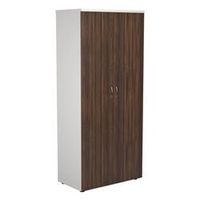 1800 wooden cupboard 450mm deep white carcass dark walnut doors