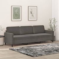 vidaxl sofa de 3 plazas terciopelo gris oscuro 210 cm