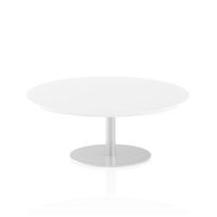 italia 1200mm poseur round table white top 475mm high leg