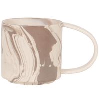 taza de gres blanco y marron