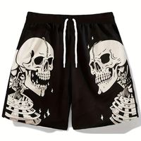 estupendos pantalones cortos de moda para hombres con estampado de esqueleto y bolsillos para fiestas en la playa y la piscina en verano